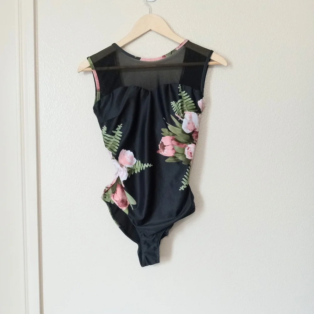 Albion The Maria One Piece Carolina Black Floral Mesh Swimsuit